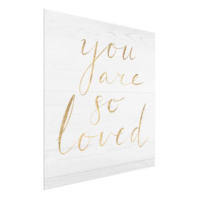 Prints quotes Wooden Wall White - Loved