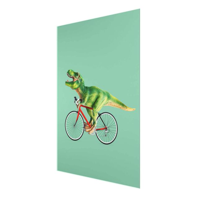 Animal wall art Dinosaur With Bicycle