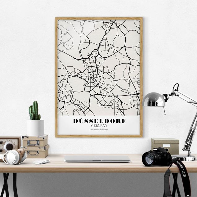 Printable world map Dusseldorf City Map - Classic