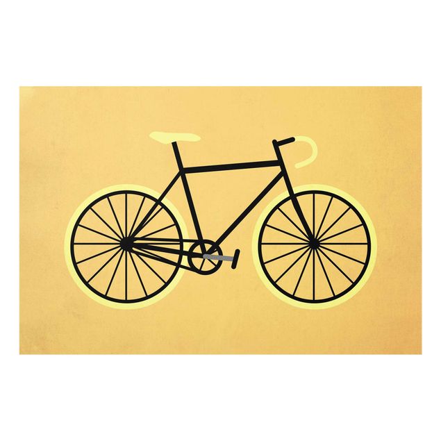 Orange art print Bicycle In Yellow