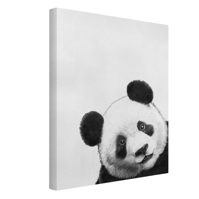 Panda bear wall art Illustration Panda Black And White Drawing