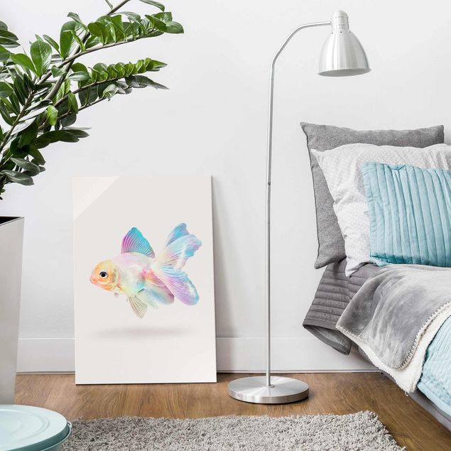 Glass prints pieces Fish In Pastel