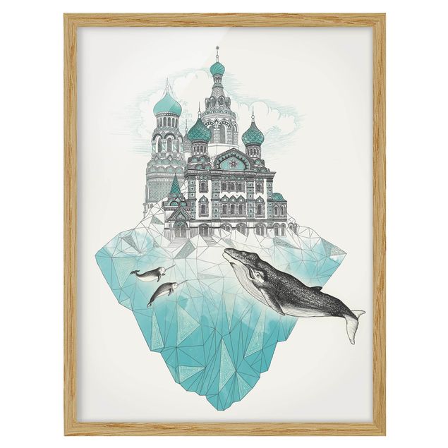 Animal canvas Illustration Church With Domes And Wal