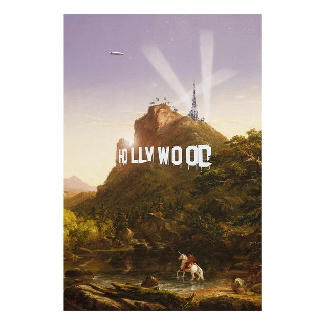 Glass prints landscape Painting Hollywood