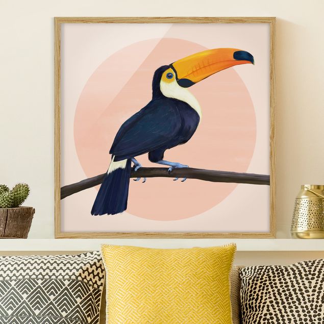 Kitchen Illustration Bird Toucan Painting Pastel