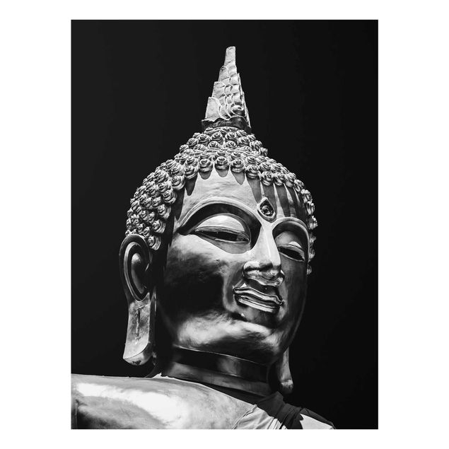 Prints black and white Buddha Statue Face