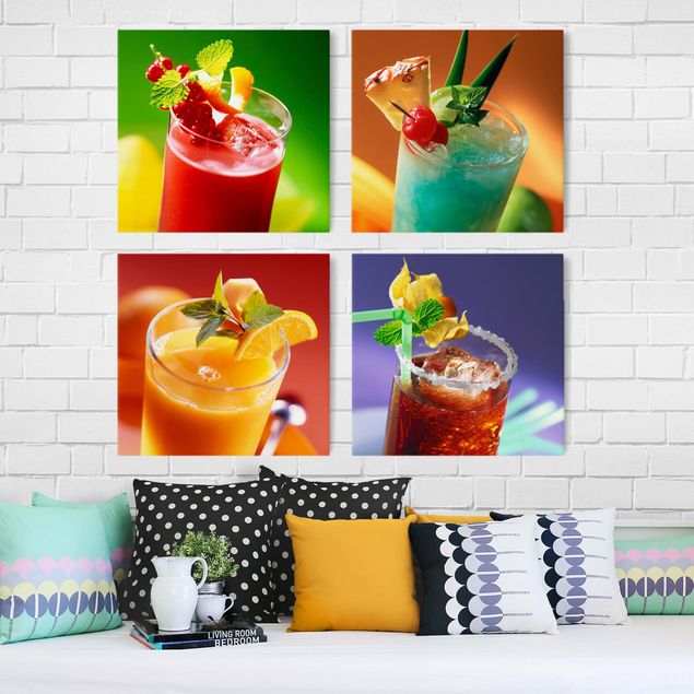 Mountain wall art colourful cocktails