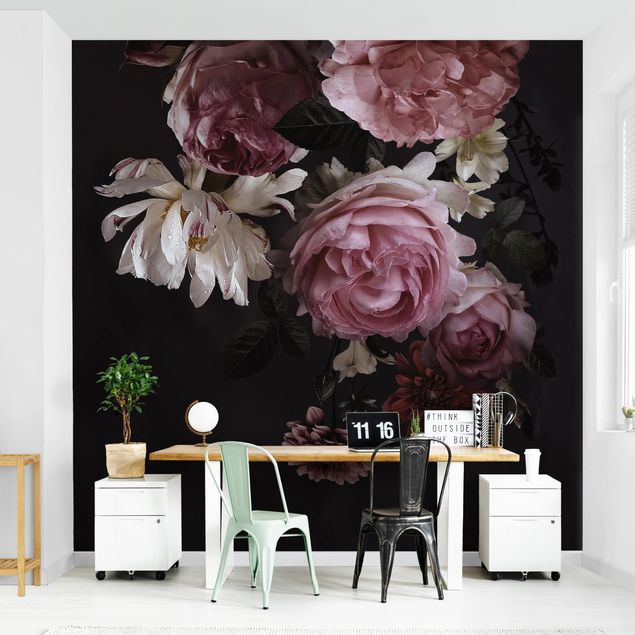 Wallpapers flower Pink Flowers On Black