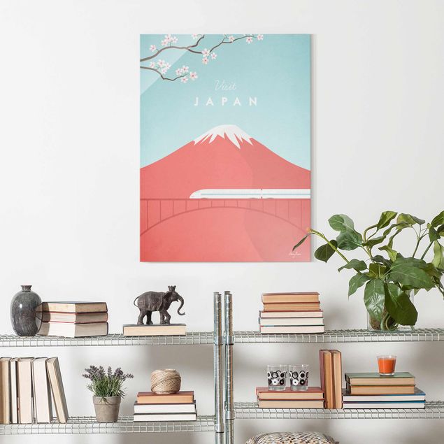 Glass prints mountain Travel Poster - Japan