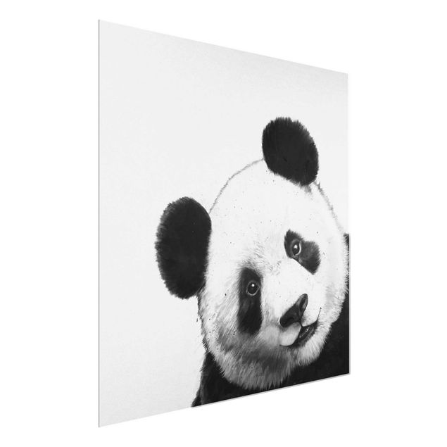 Panda art print Illustration Panda Black And White Drawing