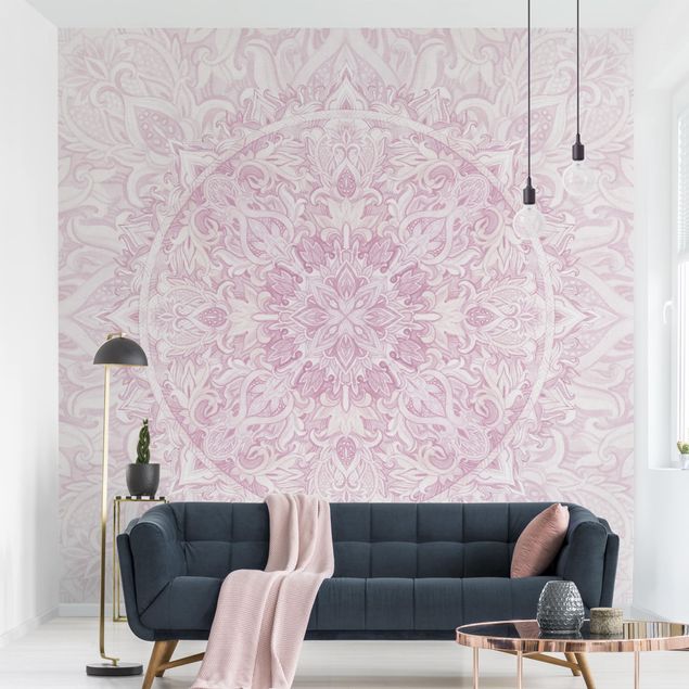 Wallpapers spiritual Mandala Watercolour Ornament Pink