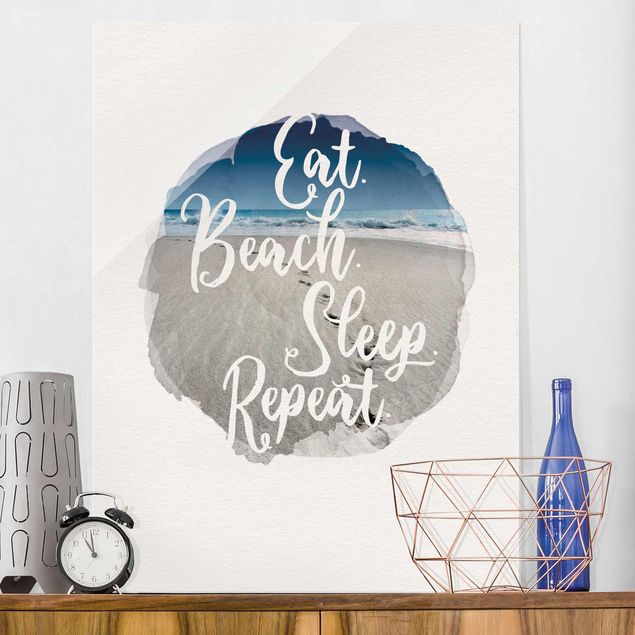 Prints WaterColours - Eat.Beach.Sleep.Repeat.