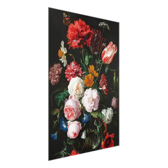Glass prints flower Jan Davidsz De Heem - Still Life With Flowers In A Glass Vase