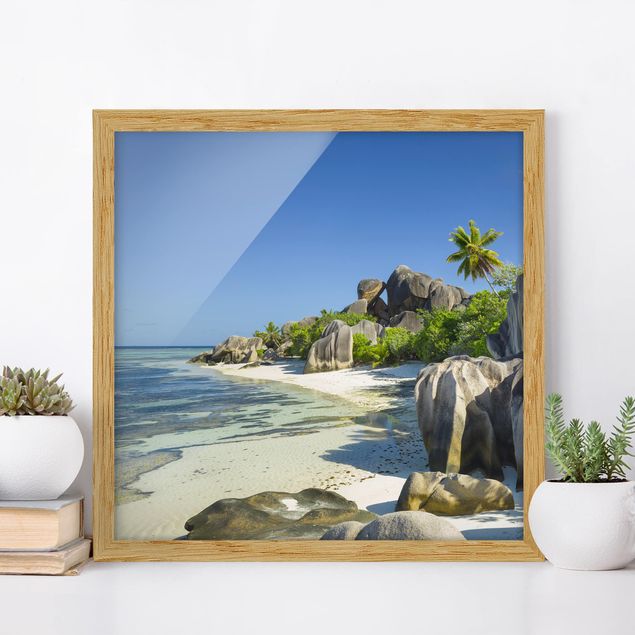 Framed beach wall art Dream Beach Seychelles