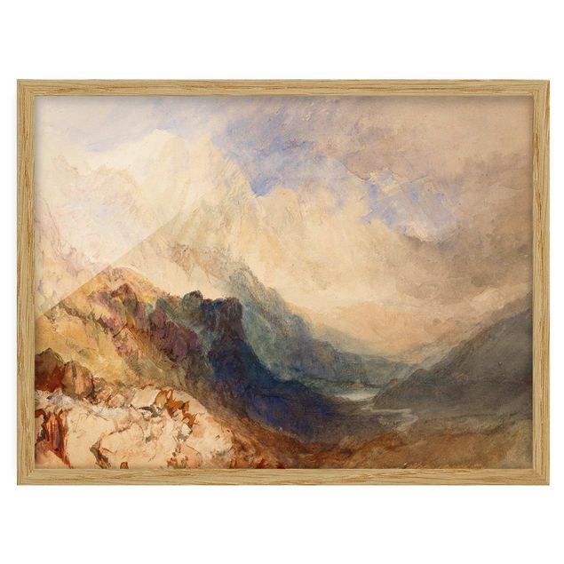 Romanticism style William Turner - View along an Alpine Valley, possibly the Val d'Aosta