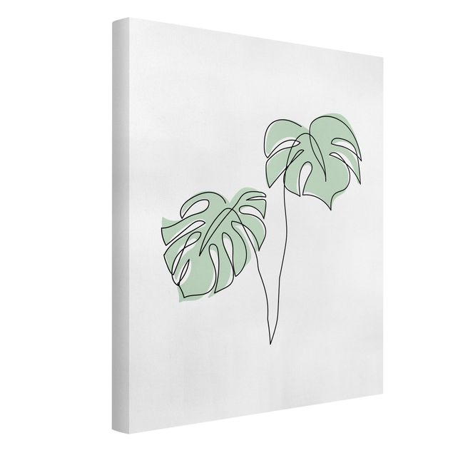Floral picture Monstera Leaves Line Art