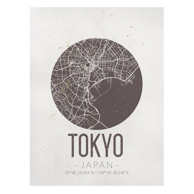 Prints maps Tokyo City Map - Retro