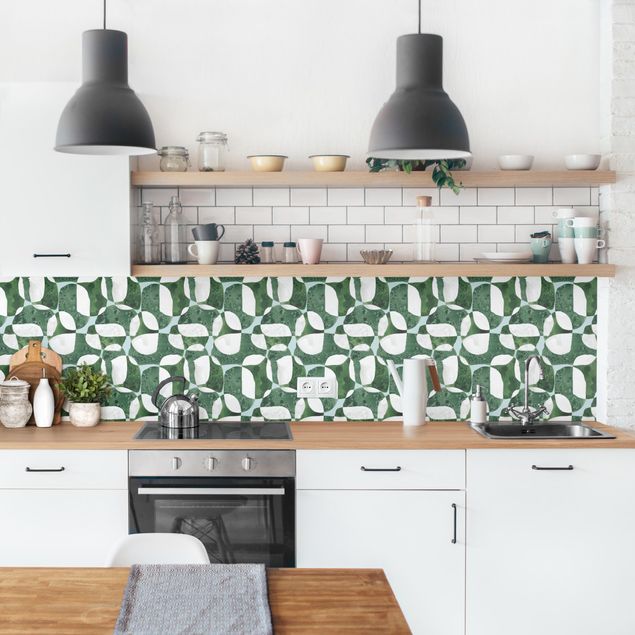 Kitchen splashback patterns Living Stones Pattern In Green II