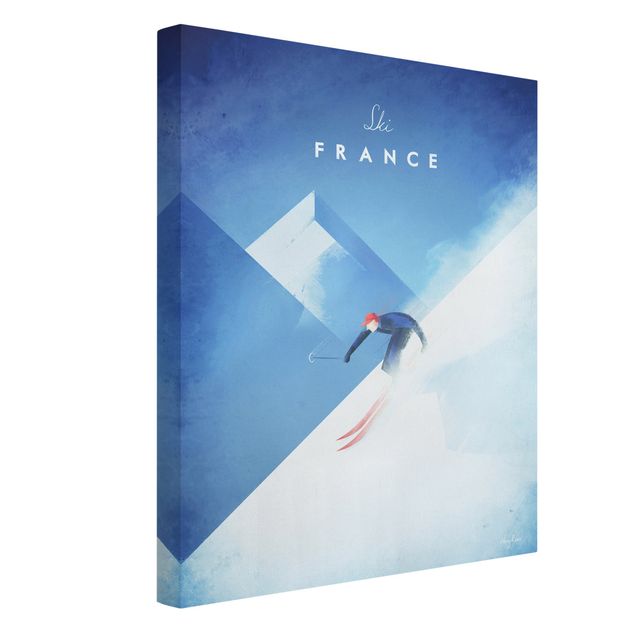 Canvas mountain Travel Poster - Ski In France