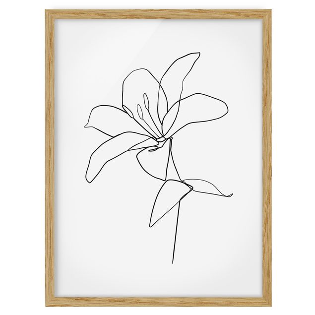 Flower print Line Art Flower Black White