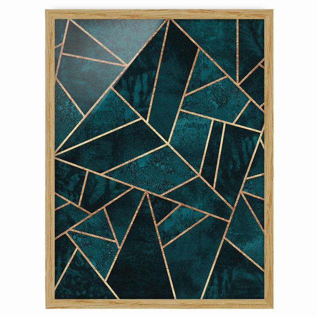 Modern art prints Dark Turquoise With Gold