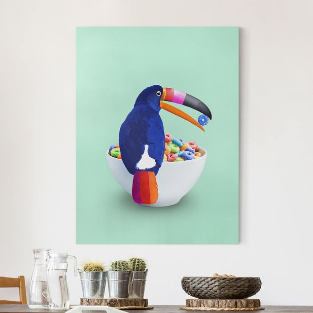 Bird canvas wall art Breakfast With Toucan