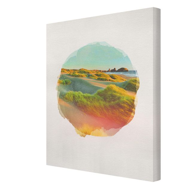 Mountain canvas art WaterColours - Dunes And Grasses At The Sea