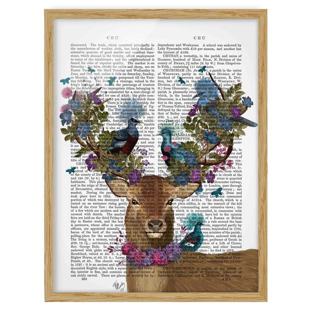 Framed quotes Fowler - Deer With Pigeons