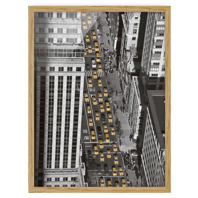 Black and white framed pictures Cap Traffic In Manhatten