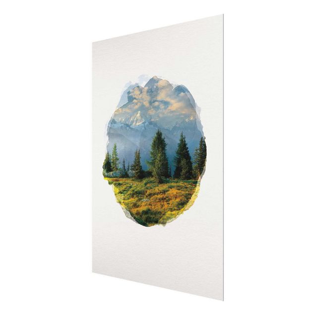 Mountain prints WaterColours - Emosson Wallis Switzerland