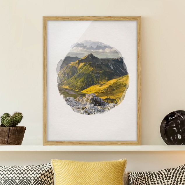 Kitchen WaterColours - Mountains And Valley Of The Lechtal Alps In Tirol
