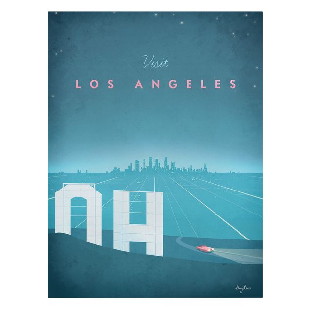 Navy blue wall art Travel Poster - Los Angeles