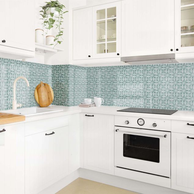 Kitchen splashback black and white Vintage Pattern Geometric Tiles II
