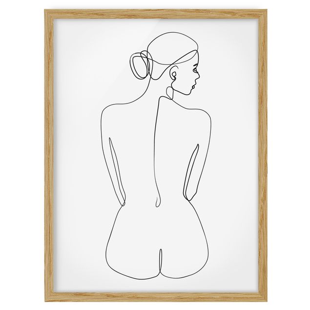 Contemporary art prints Line Art Nudes Back Black And White