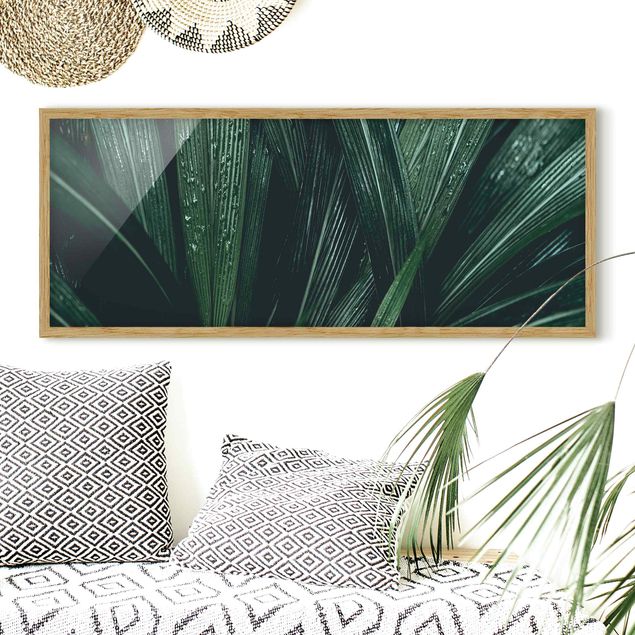 Floral canvas Green Palm Leaves