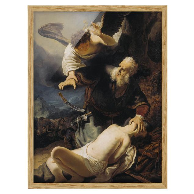 Canvas art Rembrandt van Rijn - The Angel prevents the Sacrifice of Isaac