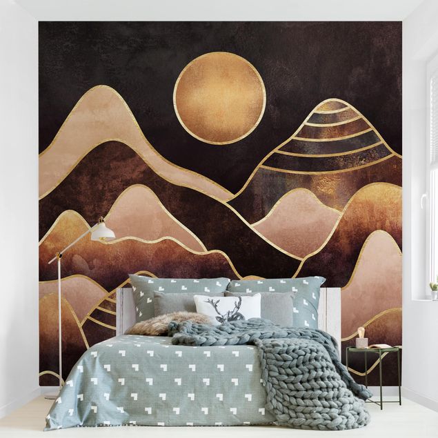 Wallpapers mountain Golden Sun Abstract Mountains
