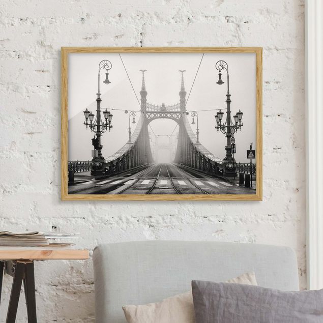 Prints modern Bridge in Budapest