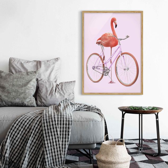 Art posters Flamingo With Bicycle