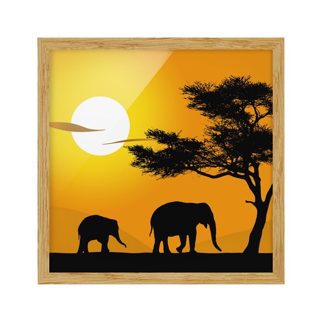 Animal wall art African Elephant Walk