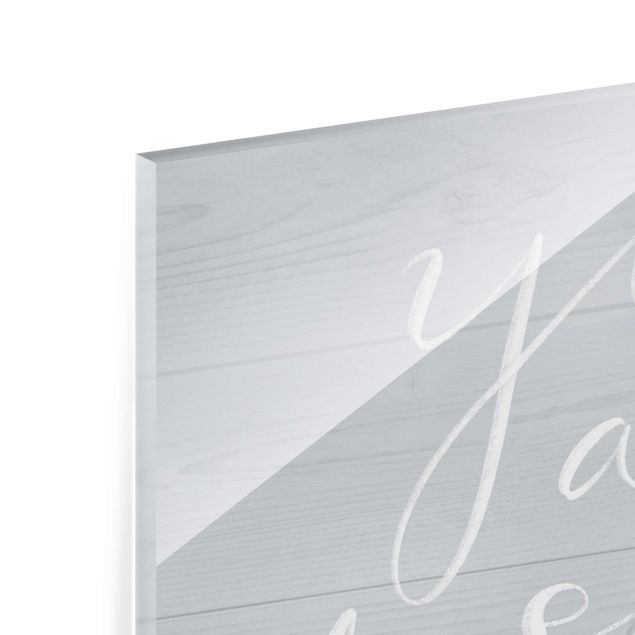 Magnettafel Glas Wooden Wall Gray - Loved