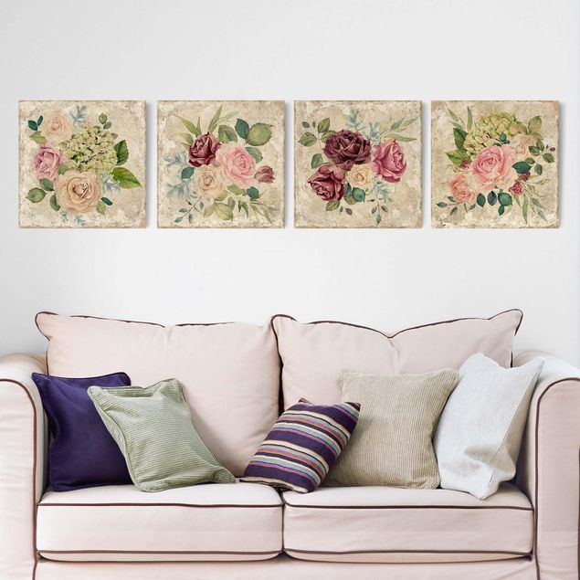 Rose canvas Vintage Roses And Hydrangeas