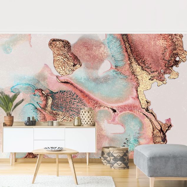 Wallpapers pink Golden Watercolour Rosé