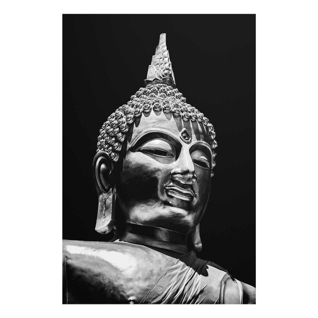 Prints black and white Buddha Statue Face