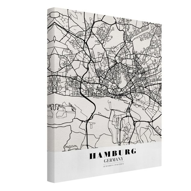 Printable world map Hamburg City Map - Classic