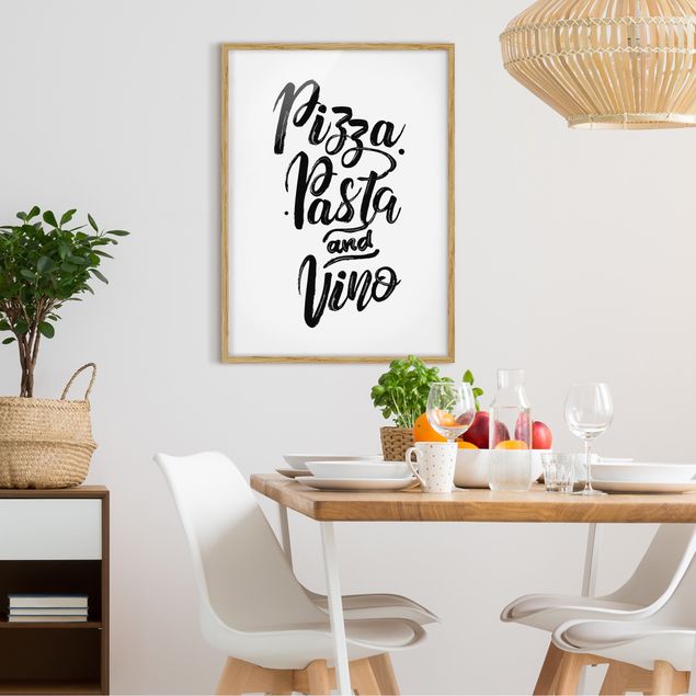 Framed quotes prints Pizza Pasta And Vino