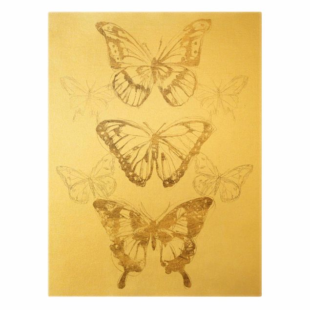 Wall art prints Butterfly Composition In Gold II