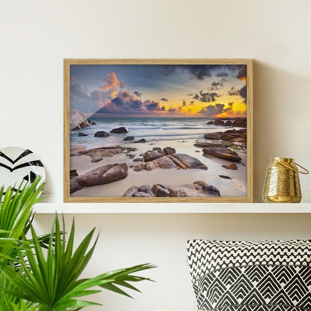 Framed beach prints Sunrise Beach In Thailand
