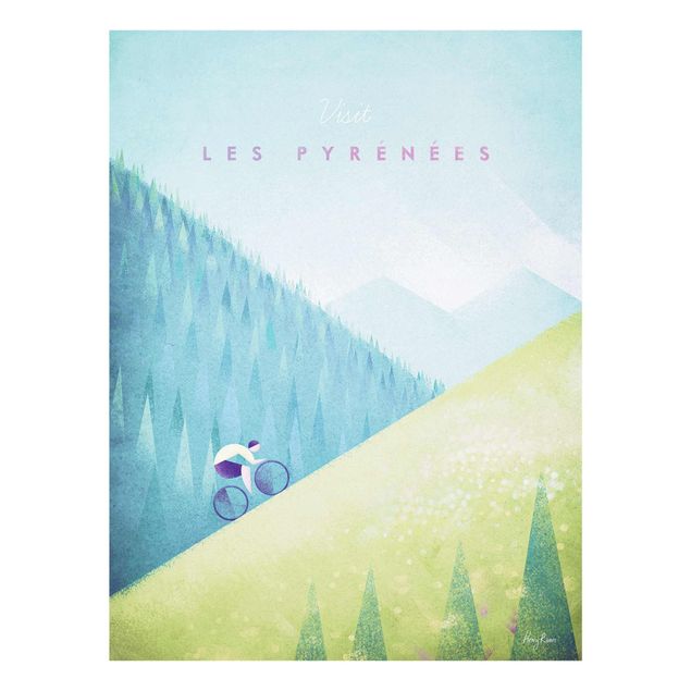 Glass prints architecture and skylines Travel Poster - The Pyrenees