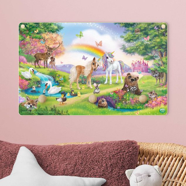 Wall mounted coat rack animals Animal Club International - Magical Forest With Unicorn